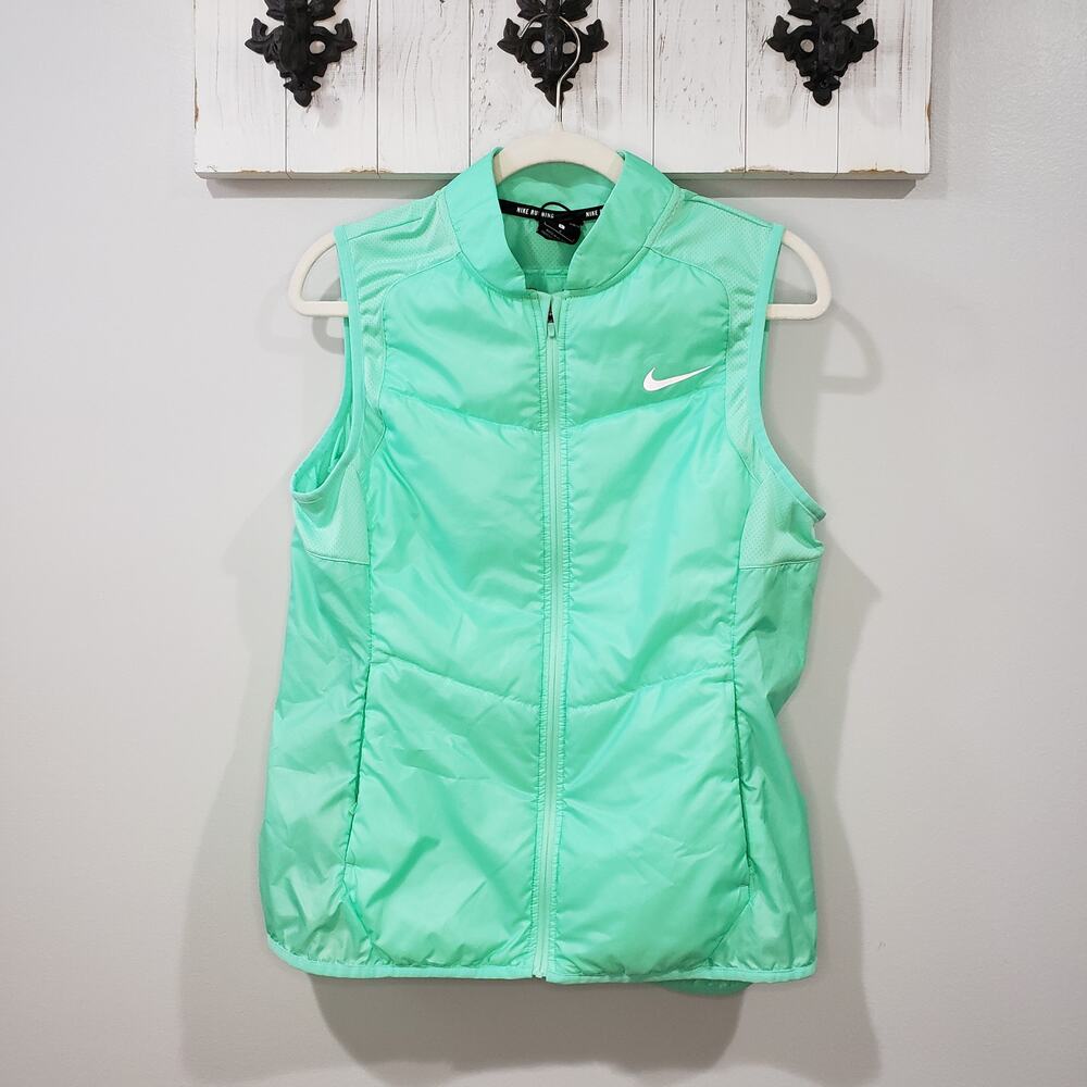 Nike Running Vest Mint Green Full Zip Lightweight Women's Large